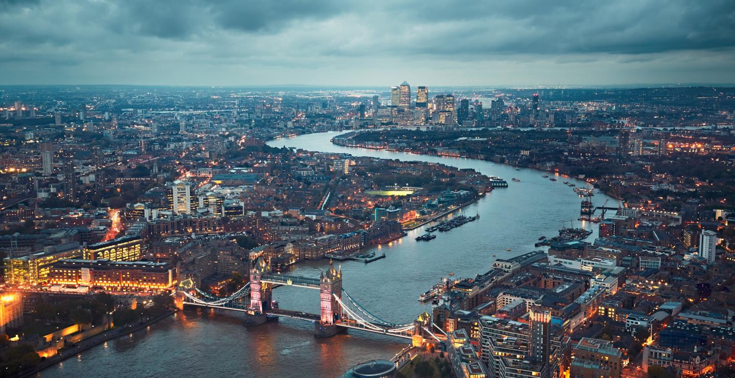 London at the dusk