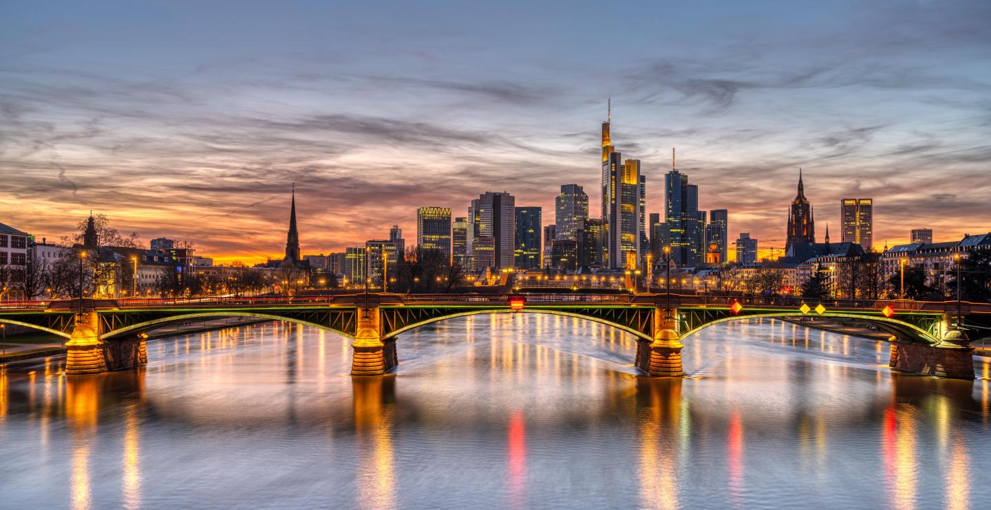 The skyline of Frankfurt in Germany