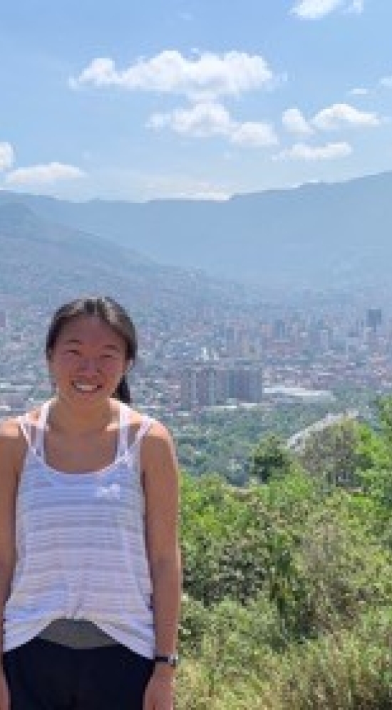 Erica posing in front of Colombia landscape