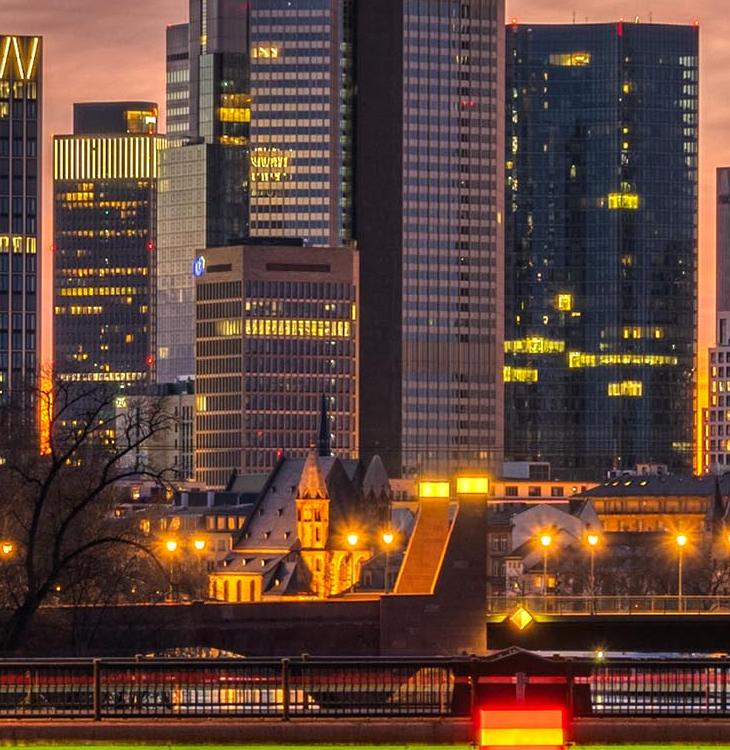 The skyline of Frankfurt in Germany