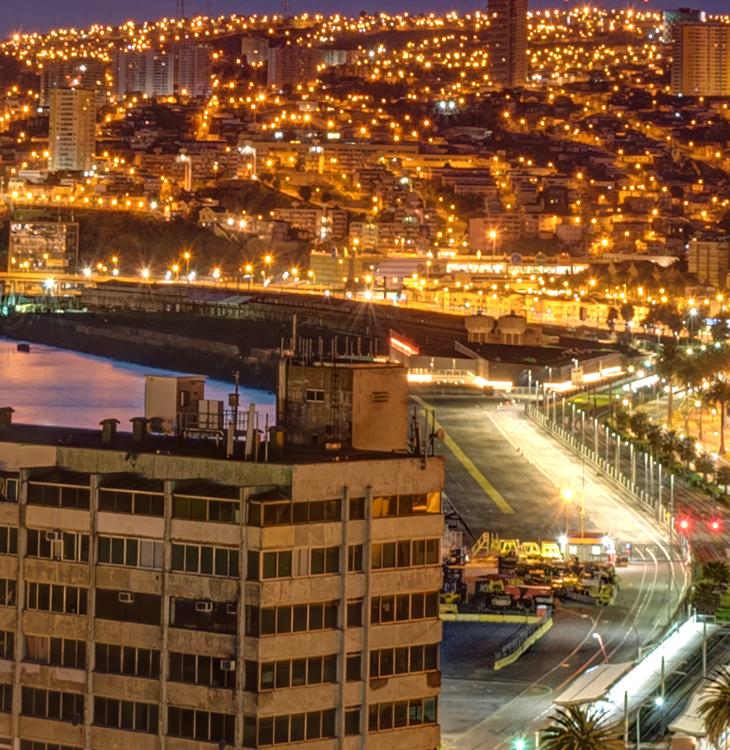 Valparaiso in Chile before sunrise