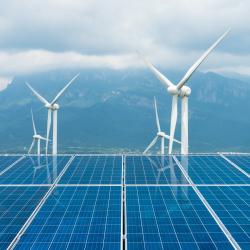 wind turbines and solar panels