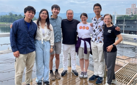 Michael Tan with other MIT-Japan students and Christine Pilcavage with hosts at Kesennuma